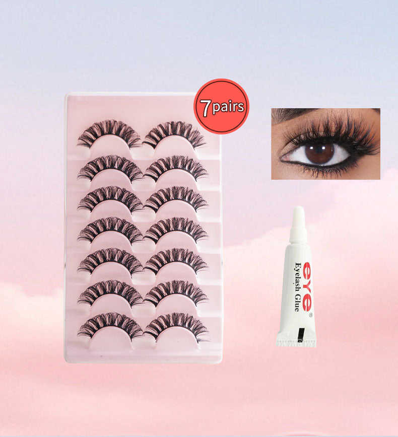Max Volume False Lashes - Bold & Dramatic, 7 pairs + Glue, 17mm, Reusable