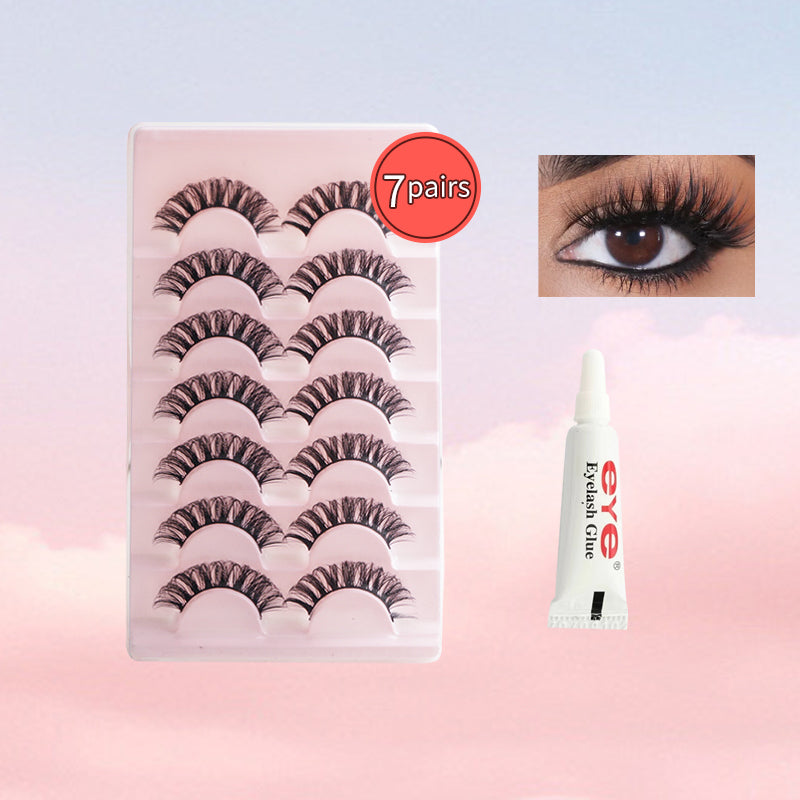 Max Volume False Lashes - Bold & Dramatic, 7 pairs + Glue, 17mm, Reusable