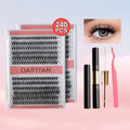 Luxe Lash DIY Kit: 240 Pieces, Natural & Thick Styles, 8-16mm, Complete Tool Set