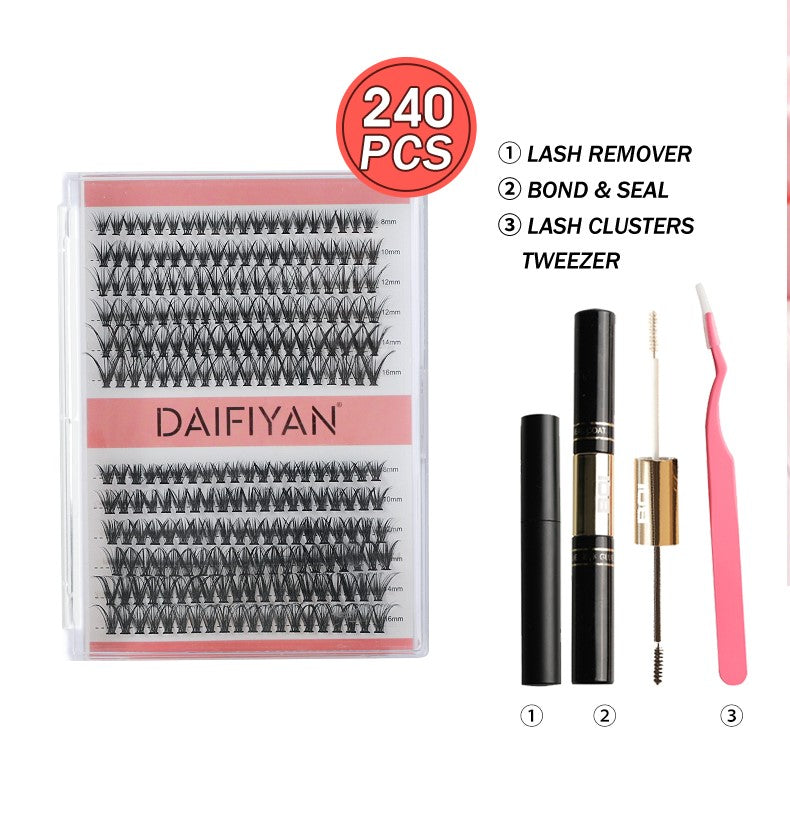 Luxe Lash DIY Kit: 240 Pieces, Natural & Thick Styles, 8-16mm, Complete Tool Set