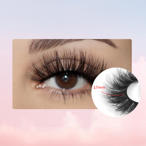 Full Volume Glam Lashes Kit - 17mm, 5 pairs + glue, Lightweight & Reusable